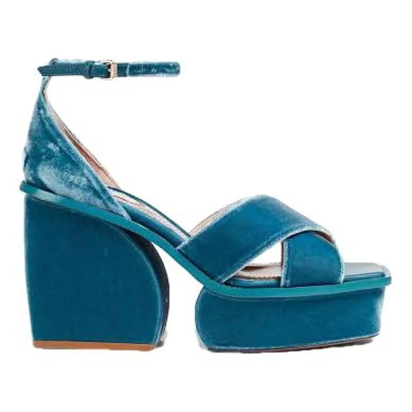 Zimmermann Shoes - Zimmermann Velvet Blue Sandals